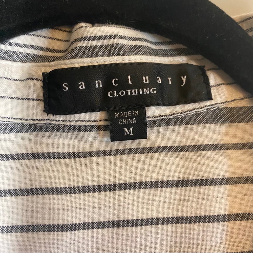 Sanctuary Striped Collared Button Down Top M - image 6